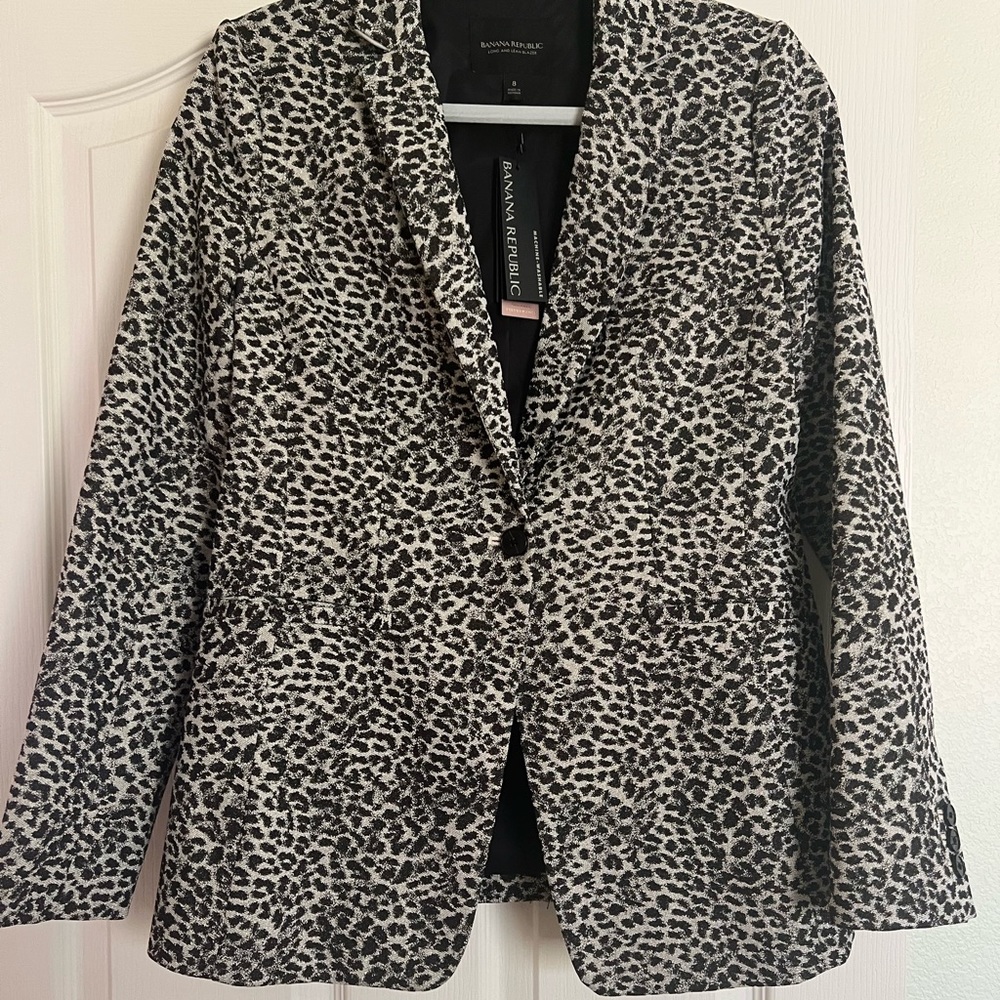 Fitted Blazer Metallic Banana Republic